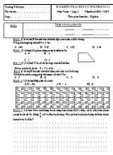 Đề và đáp án kiểm tra chất lượng tháng 11 Toán lớp 3 - Năm học 2016-2017